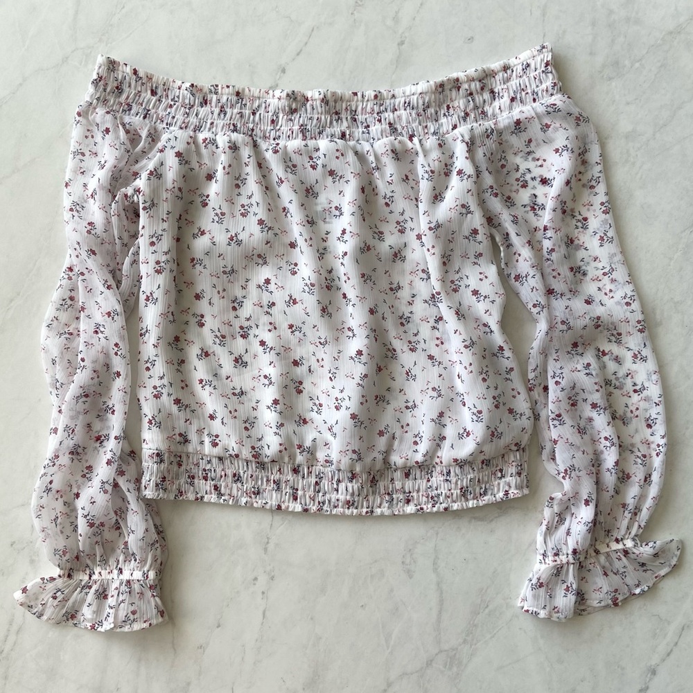 Off the Shoulder Floral Blouse